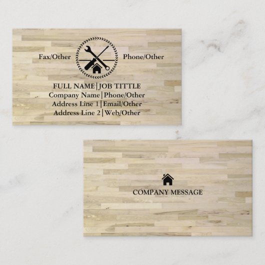 Professional Builder Carpenter Tools Woodworking Visitekaartje (Voorkant / Achterkant)