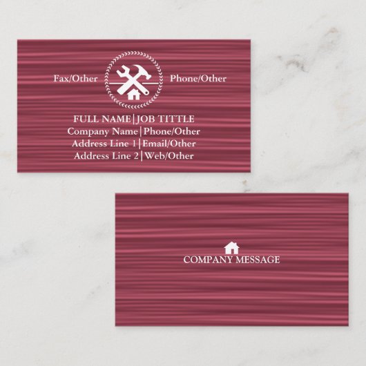 Professional Builder Carpenter Tools Woodworking Visitekaartje (Voorkant / Achterkant)