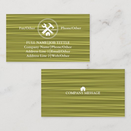 Professional Builder Carpenter Tools Woodworking Visitekaartje (Voorkant / Achterkant)