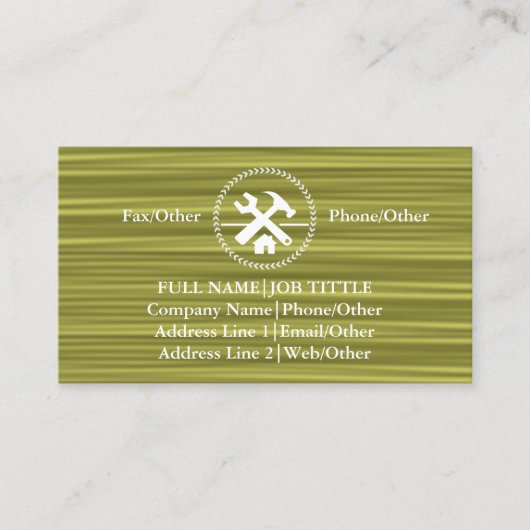 Professional Builder Carpenter Tools Woodworking Visitekaartje (Voorkant)