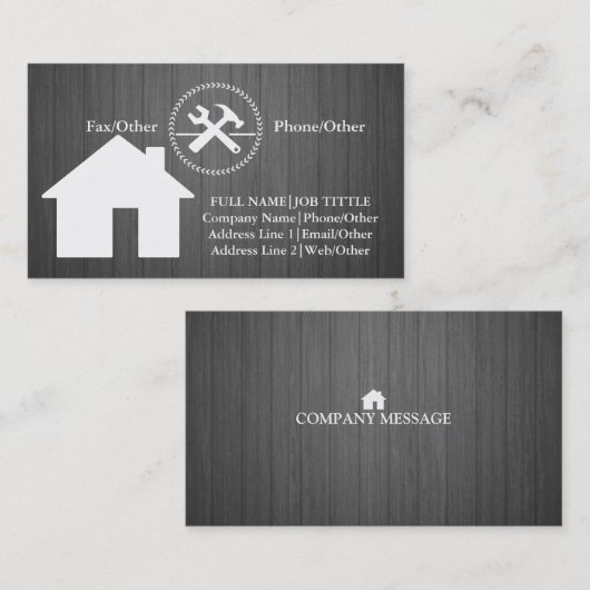 Professional Builder Carpenter Tools Woodworking Visitekaartje (Voorkant / Achterkant)