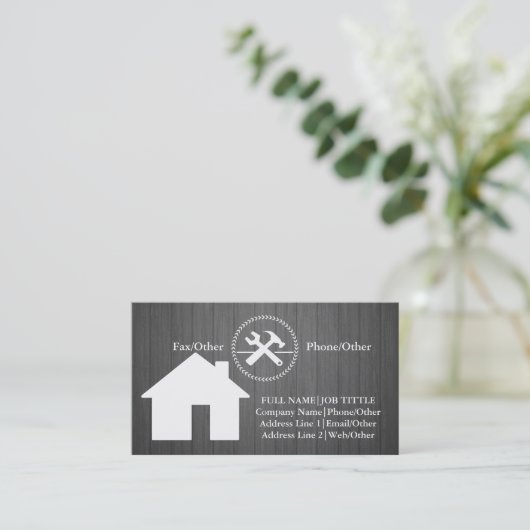 Professional Builder Carpenter Tools Woodworking Visitekaartje (Staand voorkant)