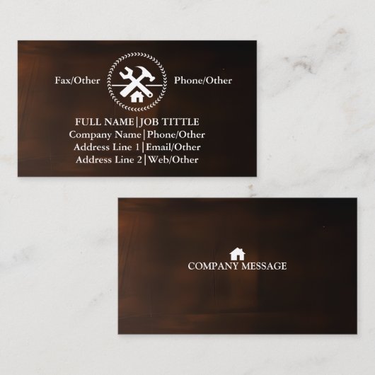 Professional Builder Carpenter Tools Woodworking Visitekaartje (Voorkant / Achterkant)