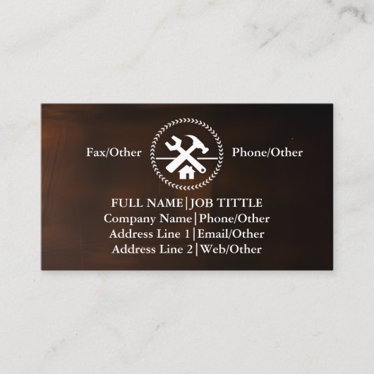 Professional Builder Carpenter Tools Woodworking Visitekaartje (Voorkant)