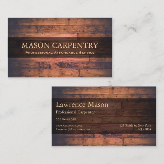 Professional Builder / Carpenter-Visitekaartje Visitekaartje (Voorkant / Achterkant)