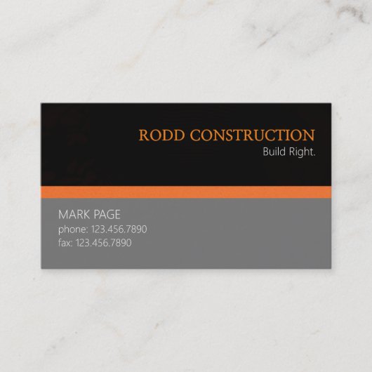 Professional Builder Construction Visitekaartje (Voorkant)