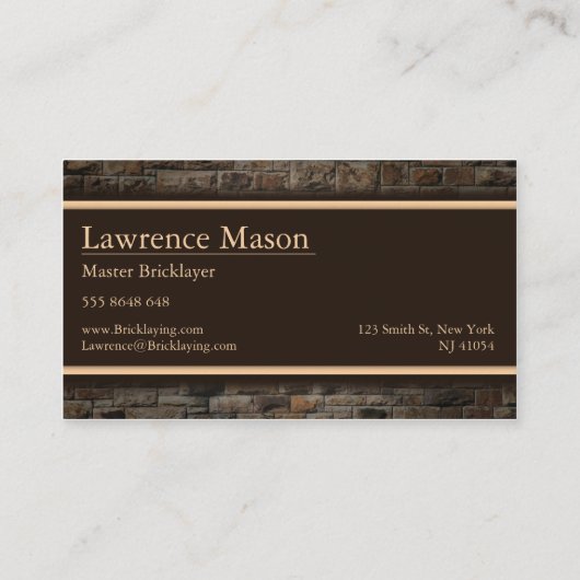 Professional Builder / Visitekaartje voor het bric (Achterkant)