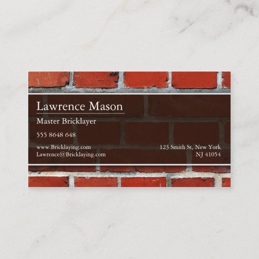 Professional Builder / Visitekaartje voor het bric (Achterkant)