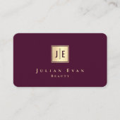 Professional Burgundy Wine & Gold Luxury Monogram Visitekaartje (Voorkant)