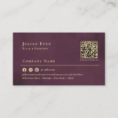 Professional Burgundy Wine & Gold Luxury Monogram Visitekaartje (Achterkant)
