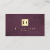 Professional Burgundy Wine & Gold Luxury Monogram Visitekaartje (Voorkant)