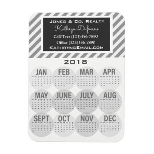 Professional Business 2018 Calendar Grey Magneet