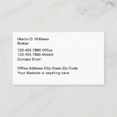 Professional Business Broker Visitekaartjes (Achterkant)