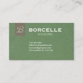 Professional Business Card in Elegant Olive Green  Visitekaartje (Achterkant)