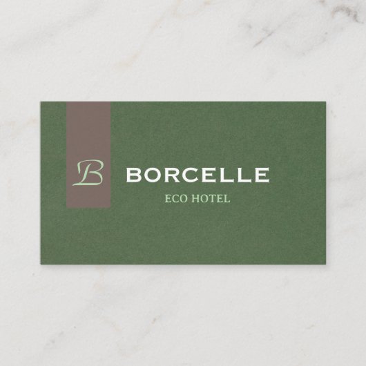 Professional Business Card in Elegant Olive Green  Visitekaartje (Voorkant)