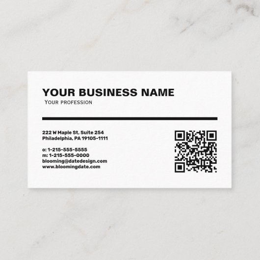 Professional Business Card with Ruler (cm) Visitekaartje (Achterkant)