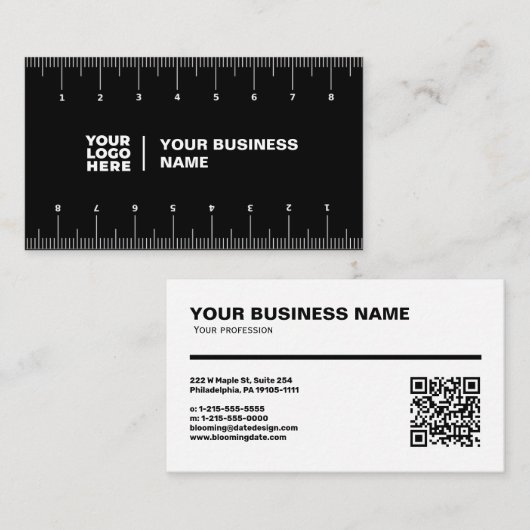 Professional Business Card with Ruler (cm) Visitekaartje (Voorkant / Achterkant)