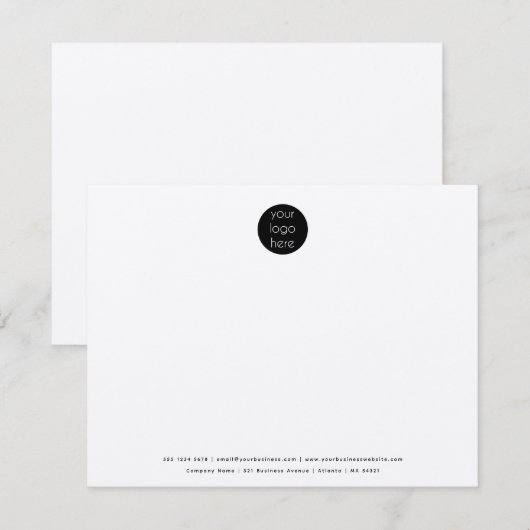 Professional Business Company Logo Rustic Kraft Notitiekaartje (Voorkant / Achterkant)