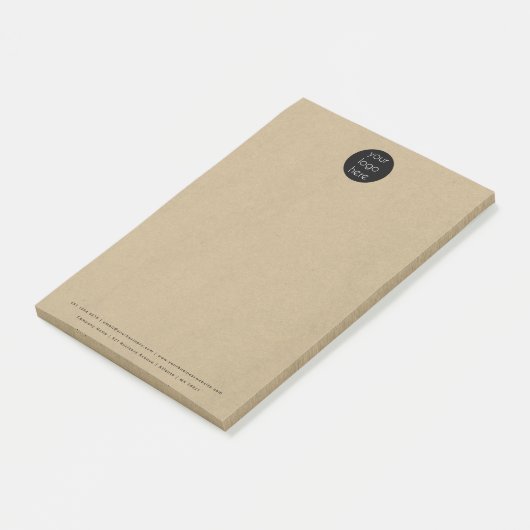 Professional Business Company Logo Rustic Kraft Post-it® Notes (Schuin)