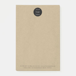 Professional Business Company Logo Rustic Kraft Post-it® Notes