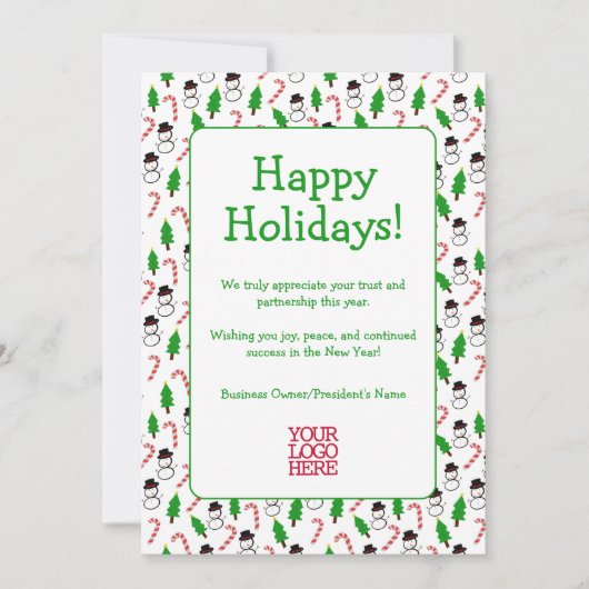 Professional Business Customer Holiday Card Feestdagenkaart (Voorkant)