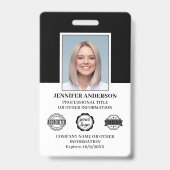 Professional Business Employee ID Security Black Badge (Voorkant)