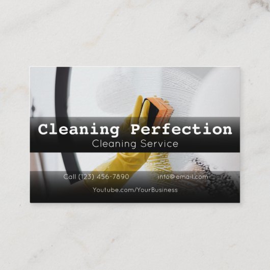 Professional Business Home Cleaning Service Visitekaartje (Achterkant)