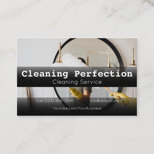 Professional Business Home Cleaning Service Visitekaartje (Achterkant)