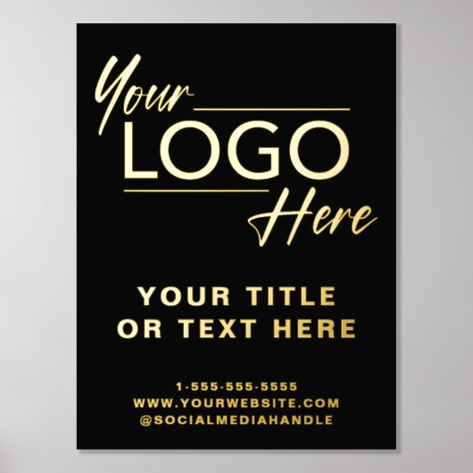 Professional Business Logo Black Gold Folie Afdrukken (Voorkant)