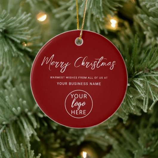 Professional Business Logo Christmas Holiday Keramisch Ornament (Boom)