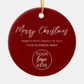 Professional Business Logo Christmas Holiday Keramisch Ornament (Voorkant)