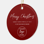 Professional Business Logo Christmas Holiday Keramisch Ornament (Links)