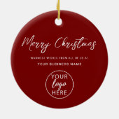 Professional Business Logo Christmas Holiday Keramisch Ornament (Achterkant)