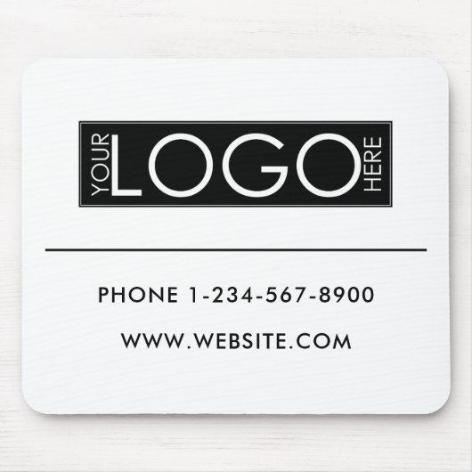 Professional Business Logo Contact Details Simple Muismat (Voorkant)
