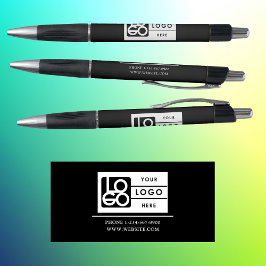 Professional Business Logo Custom Text Black White Pen