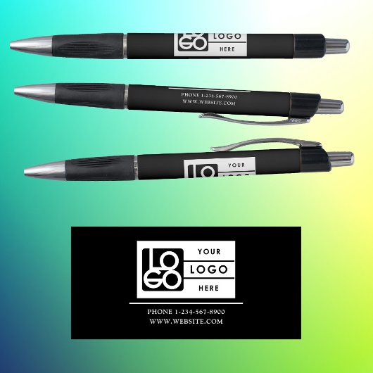 Professional Business Logo Custom Text Black White Pen