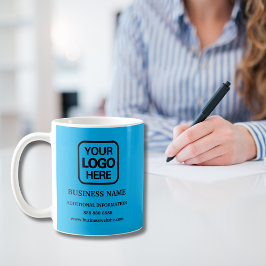 Professional Business Logo Light Blue Koffiemok
