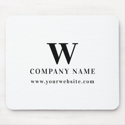 Professional Business Logo Monogram Name Website Muismat (Voorkant)