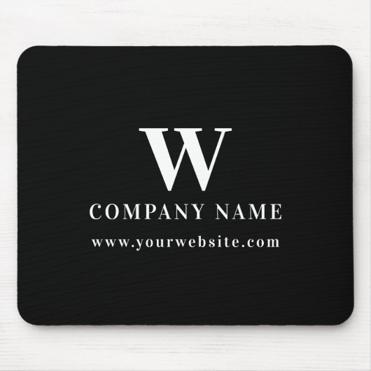 Professional Business Logo Monogram Name Website Muismat (Voorkant)