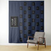 Professional Business Logo Navy Fair Backdrop Wandkleed (In situ)