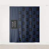 Professional Business Logo Navy Fair Backdrop Wandkleed (Voorkant)