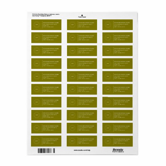  Professional Business Logo  Return Address Label (Full Sheet)