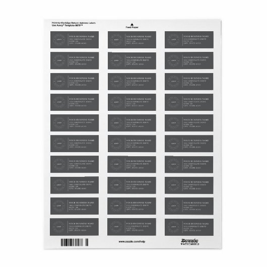  Professional Business Logo  Return Address Label (Full Sheet)