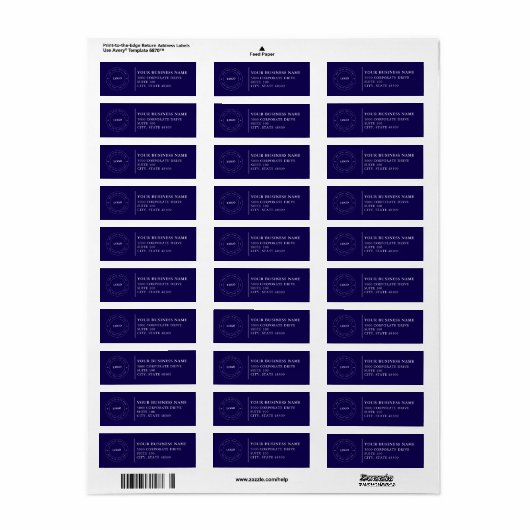  Professional Business Logo  Return Address Label (Full Sheet)
