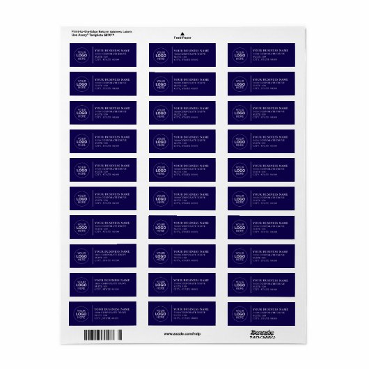  Professional Business Logo  Return Address Label (Full Sheet)