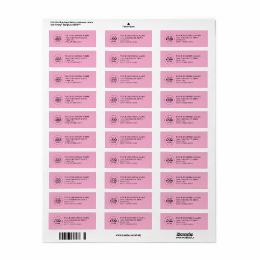  Professional Business Logo  Return Address Label (Full Sheet)