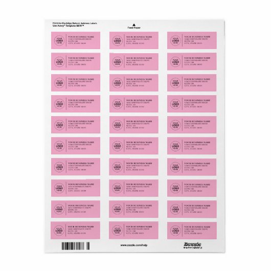 Professional Business Logo Return Address Labels (Full Sheet)