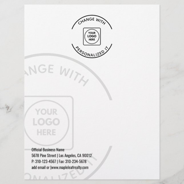 Professional Business Logo Watermark letterhead Briefhoofd (Voorkant)