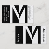 Professional Business M Monogram zwart-wit Visitekaartje (Voorkant / Achterkant)