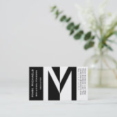 Professional Business M Monogram zwart-wit Visitekaartje (Staand voorkant)